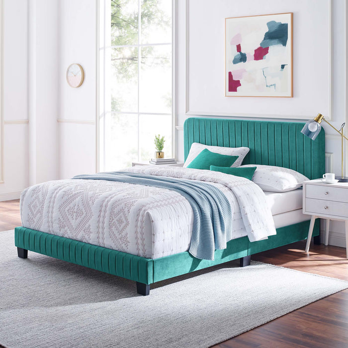 Celine Channel Tufted Performance Velvet Bed