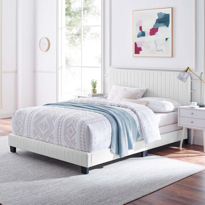 Celine Channel Tufted Performance Velvet Bed