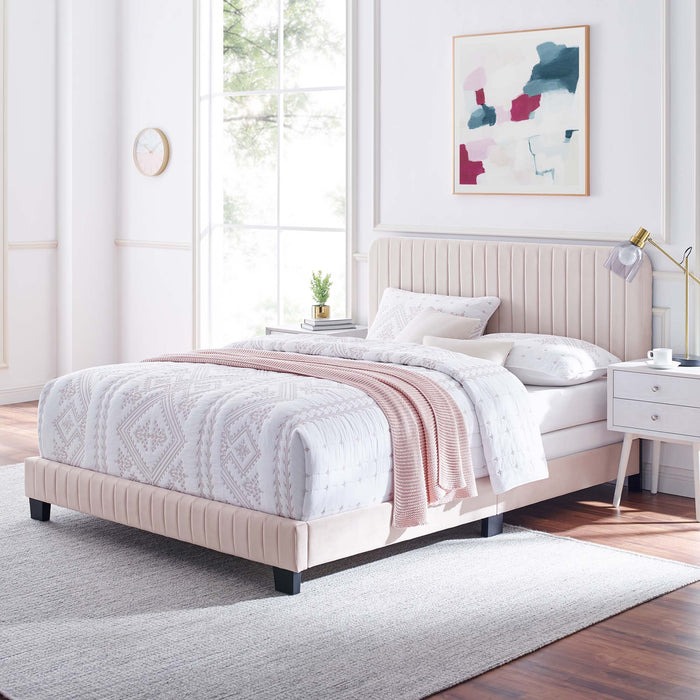 Celine Channel Tufted Performance Velvet Bed