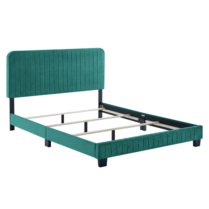 Celine Channel Tufted Performance Velvet Bed