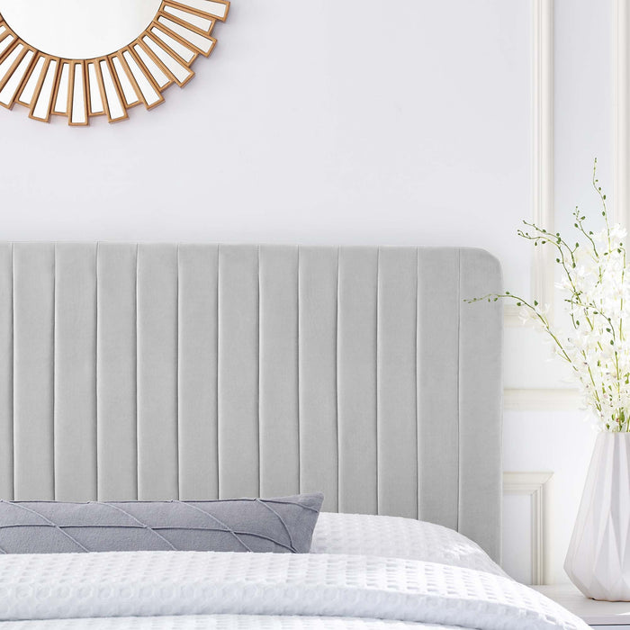 Milenna Channel Tufted Performance Velvet Headboard