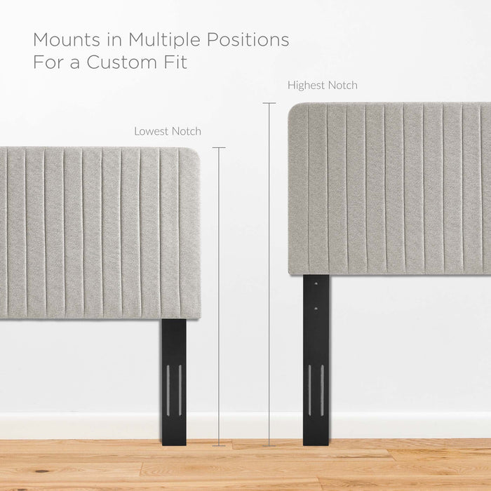 Modway Milenna Channel Tufted Upholstered Fabric Headboard Bedroom Furniture - View 41