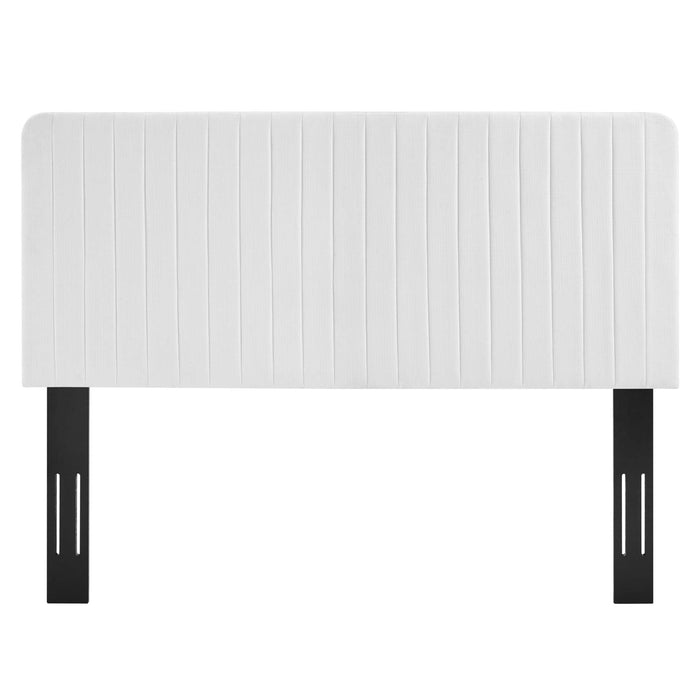 Modway Milenna Channel Tufted Upholstered Fabric Headboard Bedroom Furniture - Installation View