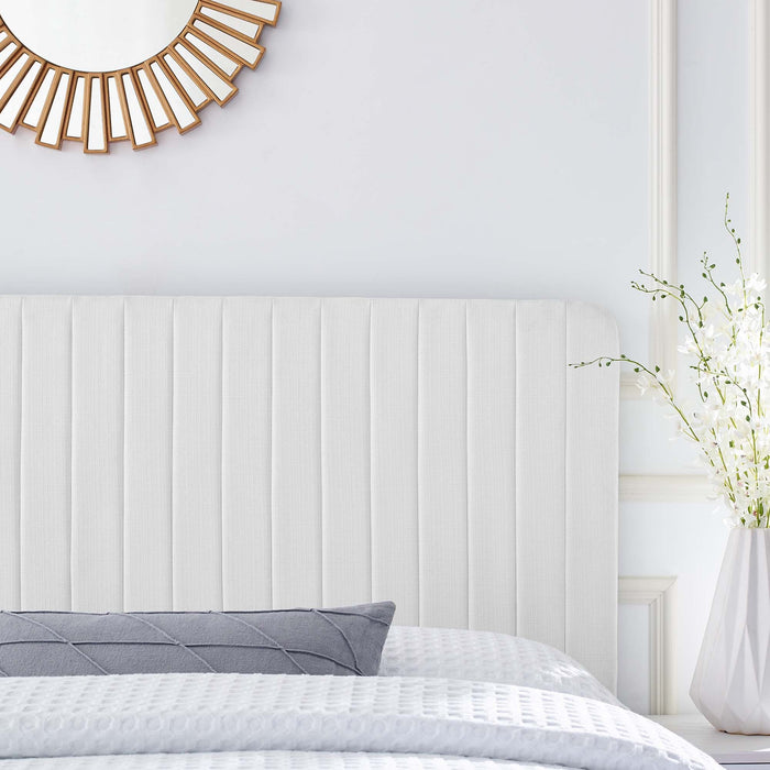 Modway Milenna Channel Tufted Upholstered Fabric Headboard Bedroom Furniture - Close-Up