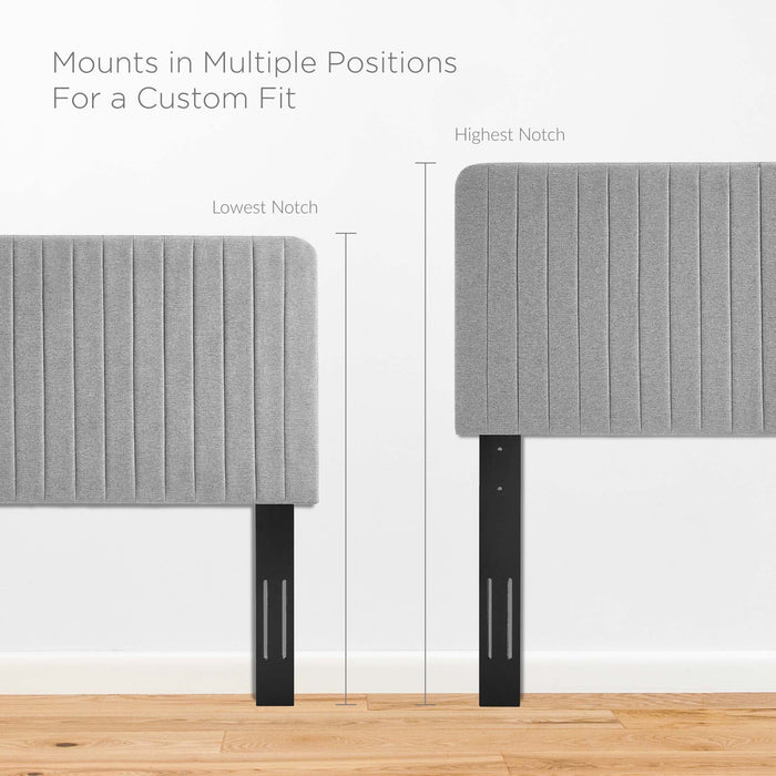 Modway Milenna Channel Tufted Upholstered Fabric Headboard Bedroom Furniture - View 22