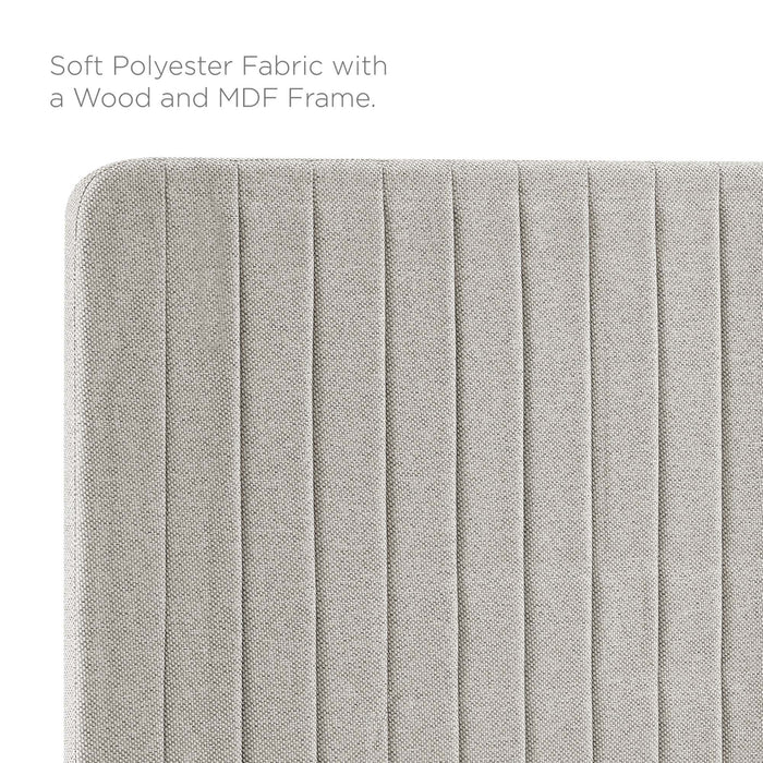 Modway Milenna Channel Tufted Upholstered Fabric Headboard Bedroom Furniture - View 49