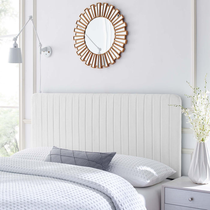 Modway Milenna Channel Tufted Upholstered Fabric Headboard Bedroom Furniture - View 67