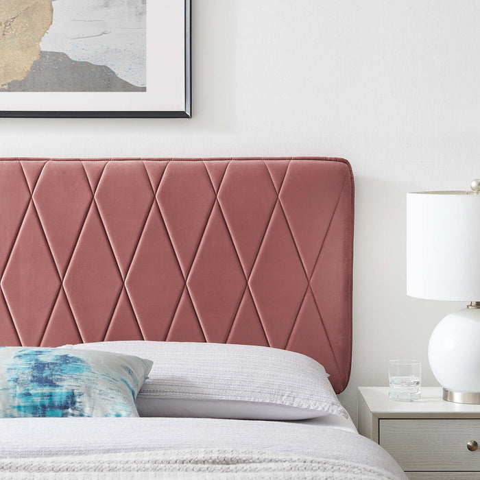 Modway Leila Performance Velvet Headboard Bedroom Furniture - Lifestyle View