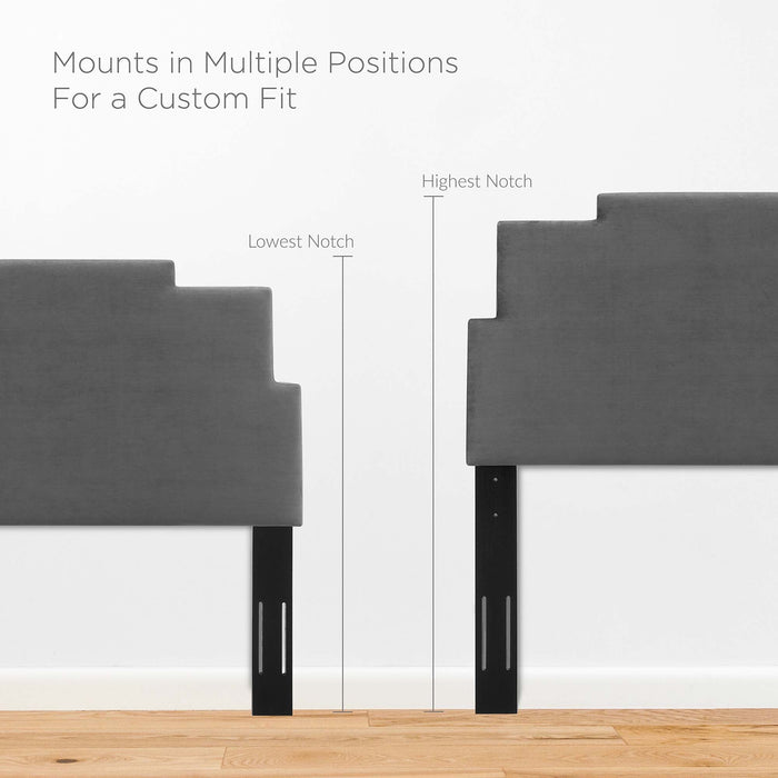 Modway Kasia Performance Velvet Headboard Bedroom Furniture - Dimensions