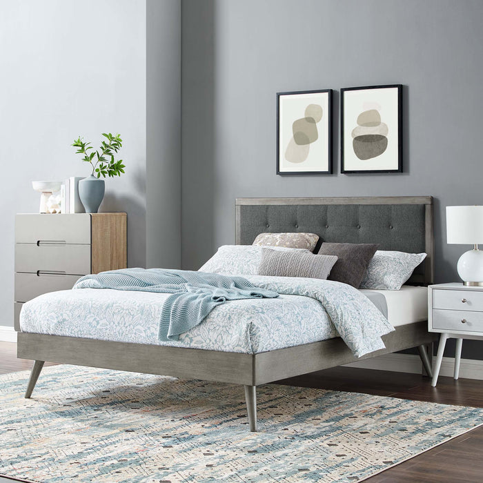 Willow Wood Platform Bed With Splayed Legs