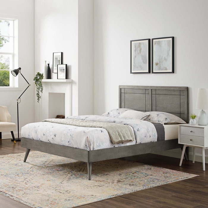 Marlee Wood Platform Bed With Splayed Legs