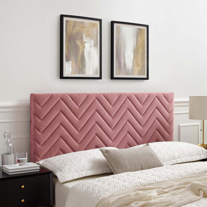 Mercy Chevron Tufted Performance Velvet Headboard - view 19