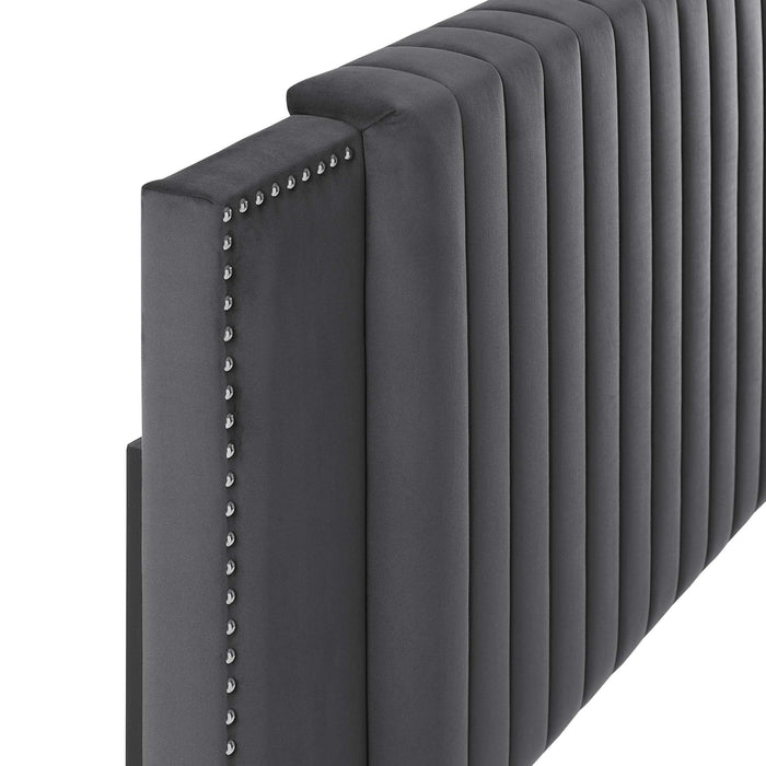 Felicity Channel Tufted Performance Velvet Headboard