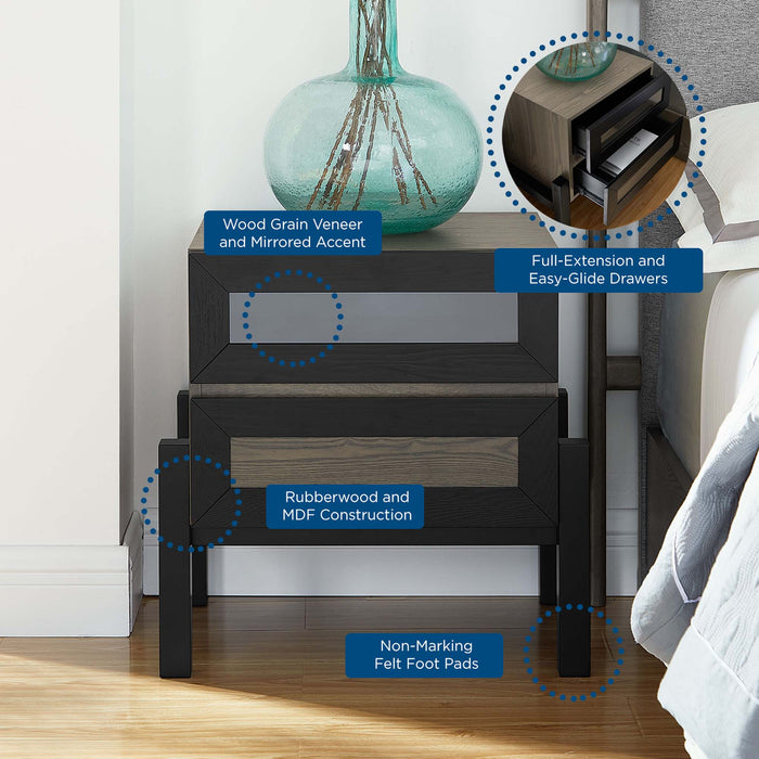 Modway Merritt Nightstand Bedroom Furniture in Brown - Detail View