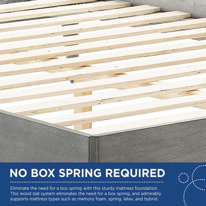 Sierra Cane and Wood Platform Bed With Splayed Legs