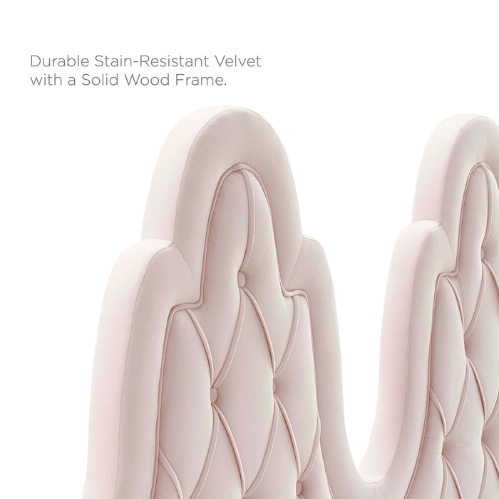 Alexandria Tufted Performance Velvet Platform Bed With Gold Legs