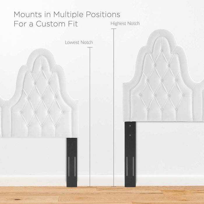 Alexandria Tufted Performance Velvet Platform Bed With Black Wood Legs