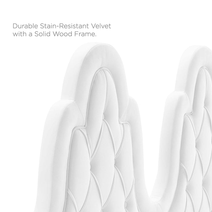 Alexandria Tufted Performance Velvet Platform Bed With Black Wood Legs