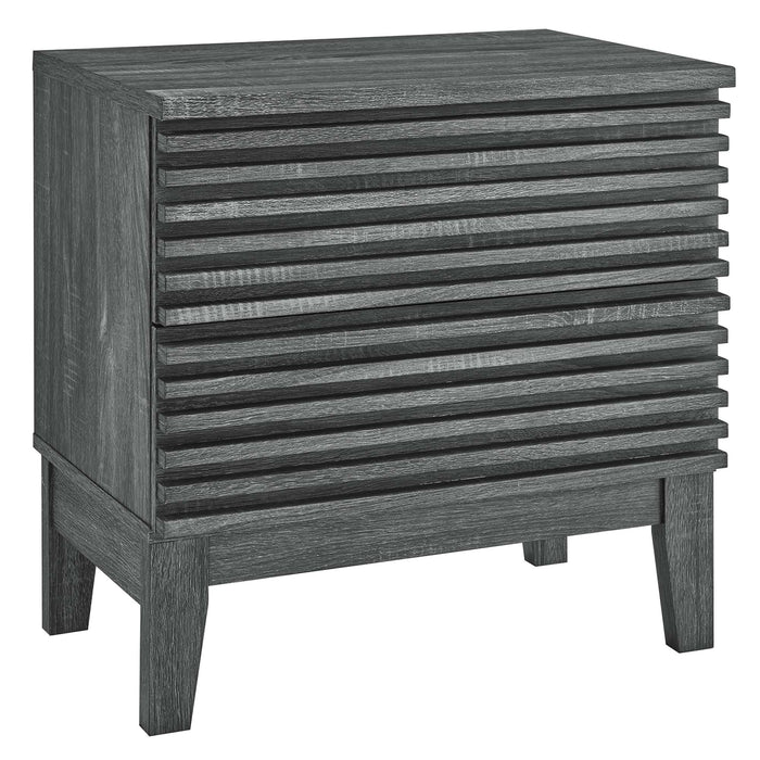 Modway Render Two-Drawer Nightstand Bedroom Furniture in Black