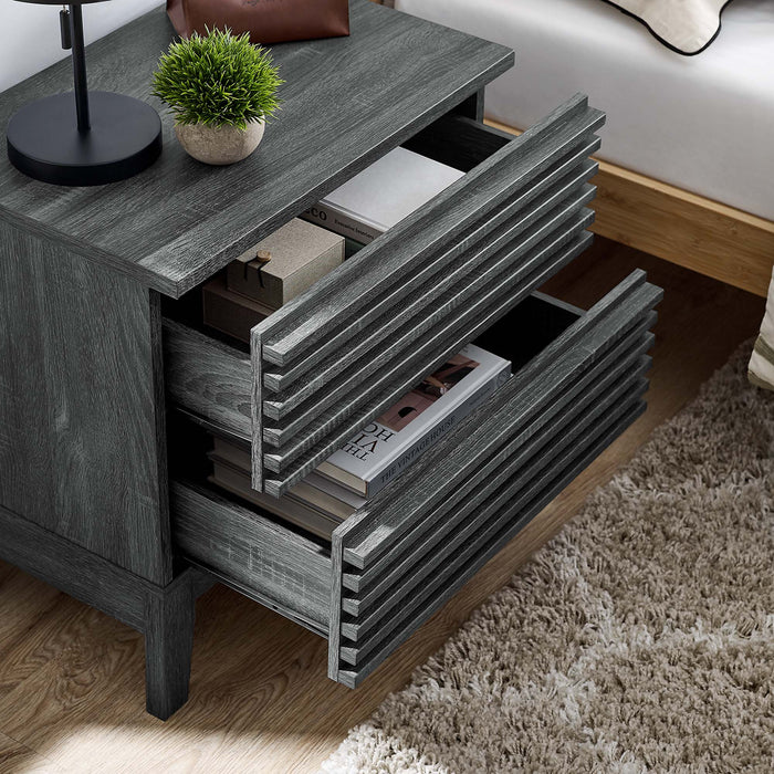 Modway Render Two-Drawer Nightstand Bedroom Furniture in Black - Detail View