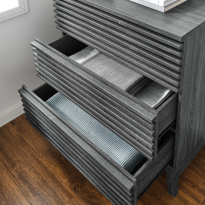 Modway Render 3-Drawer Bachelor's Chest Living Room Furniture in Black - Detail View