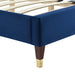 Modway Sofia Channel Tufted Performance Velvet Platform Bed With Wood and Gold Legs Bedroom Furniture - View 21