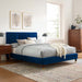 Modway Sofia Channel Tufted Performance Velvet Platform Bed With Wood and Gold Legs Bedroom Furniture - View 15