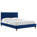 Modway Sofia Channel Tufted Performance Velvet Platform Bed With Wood and Gold Legs Bedroom Furniture - View 38
