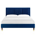 Modway Sofia Channel Tufted Performance Velvet Platform Bed With Wood and Gold Legs Bedroom Furniture - View 27