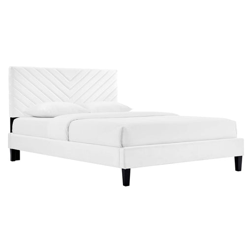 Modway Roxanne Performance Velvet Platform Bed With Black Wood Legs Bedroom Furniture - View 78