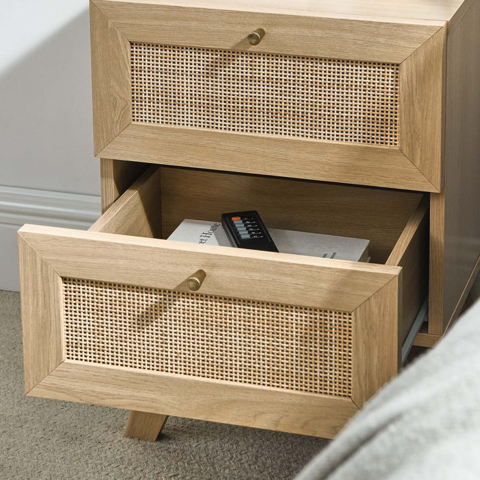 Modway Soma 2-Drawer Nightstand Bedroom Furniture in Brown - Detail View