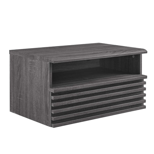 Modway Render Wall-Mount Nightstand Bedroom Furniture in Brown