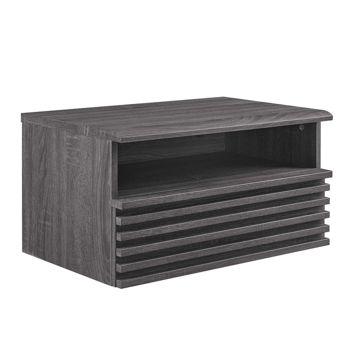 Modway Render Wall-Mount Nightstand Bedroom Furniture in Brown