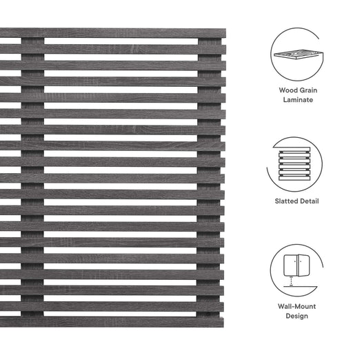 Modway Render Wall Mount Headboard Bedroom Furniture in Black - Side View