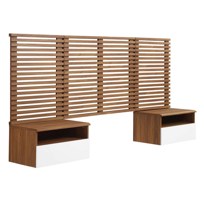 Modway Render Wall Mount Headboard and Modern Nightstands Bedroom Furniture - View 19