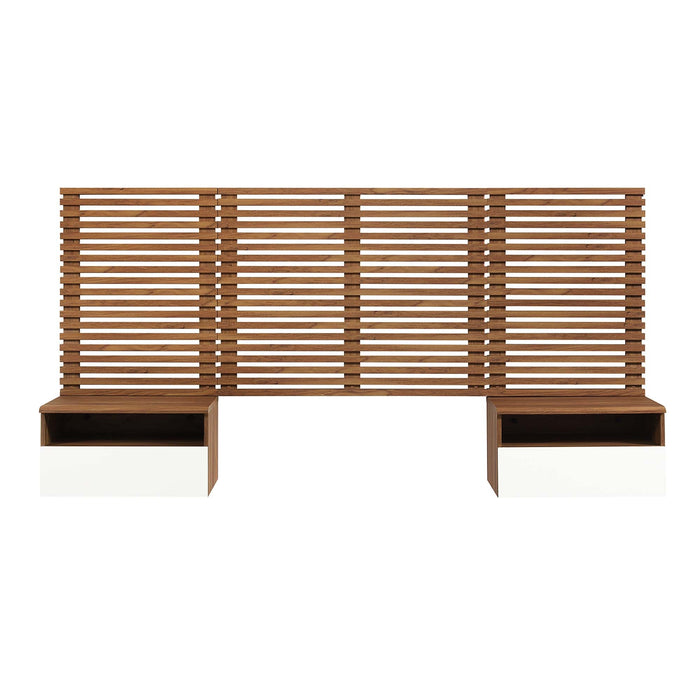 Modway Render Wall Mount Headboard and Modern Nightstands Bedroom Furniture - View 11