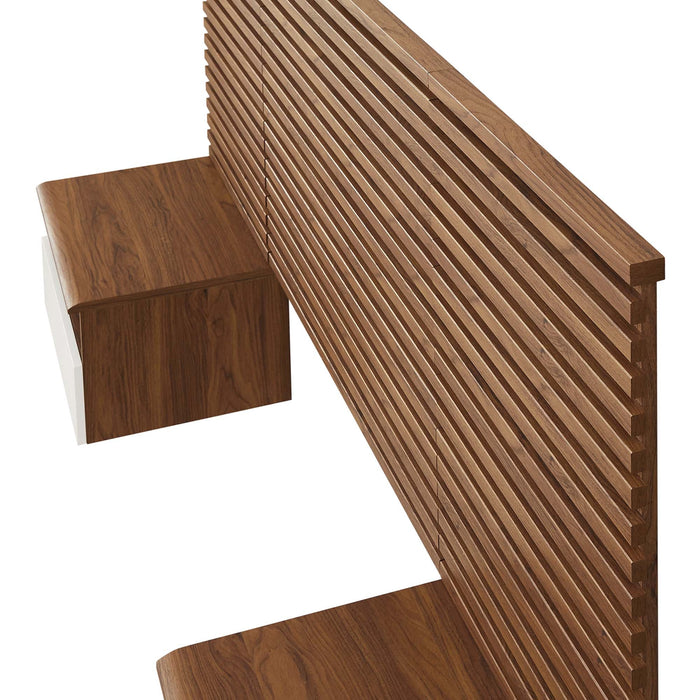 Modway Render Wall Mount Headboard and Modern Nightstands Bedroom Furniture - View 12