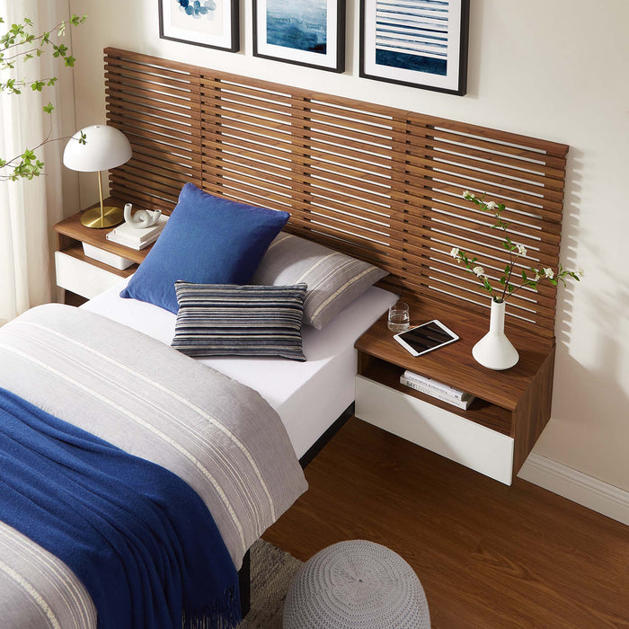 Modway Render Wall Mount Headboard and Modern Nightstands Bedroom Furniture - Features