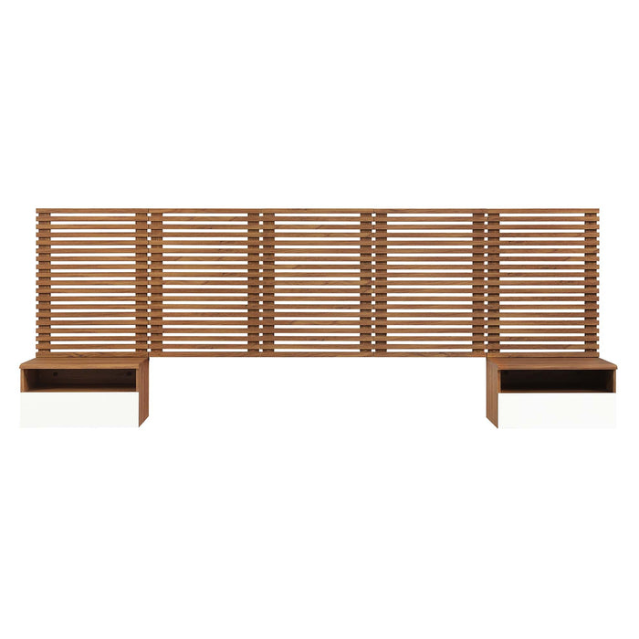 Modway Render Wall Mount Headboard and Modern Nightstands Bedroom Furniture - Lifestyle View