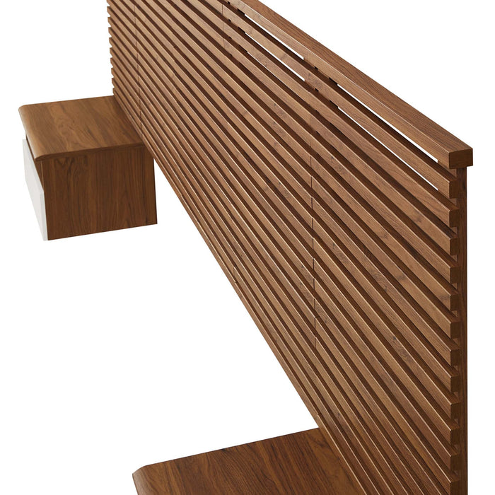 Modway Render Wall Mount Headboard and Modern Nightstands Bedroom Furniture - Dimensions