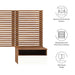 Modway Render Wall Mount Headboard and Modern Nightstands Bedroom Furniture in Brown - Side View