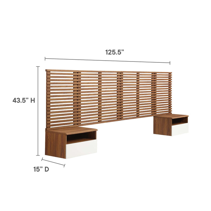 Modway Render Wall Mount Headboard and Modern Nightstands Bedroom Furniture - View 15