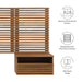 Render Wall Mount Headboard and Modern Nightstands Walnut / Twin