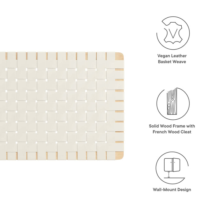 Sparta Weave Wall-Mount Vegan Leather Headboard