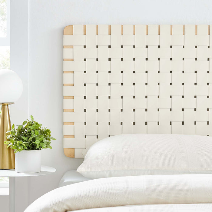 Sparta Weave Wall-Mount Vegan Leather Headboard