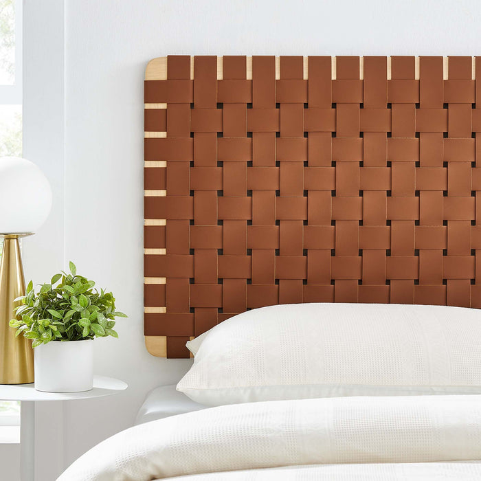 Sparta Weave Wall-Mount Vegan Leather Headboard