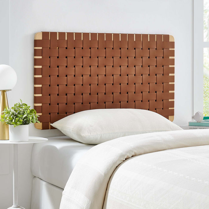 Sparta Weave Wall-Mount Vegan Leather Headboard