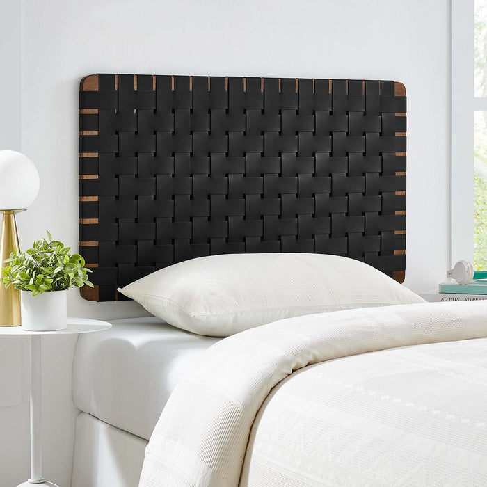 Sparta Weave Wall-Mount Vegan Leather Headboard