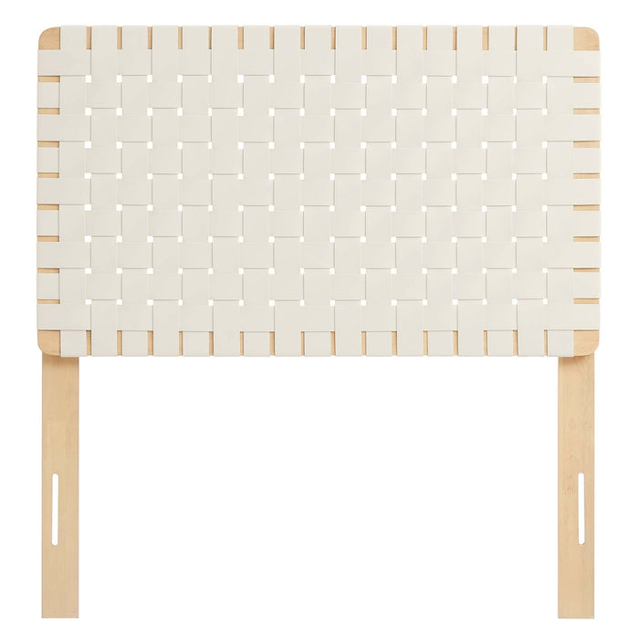 Modway Sparta Weave Vegan Leather Headboard Bedroom Furniture - Lifestyle View
