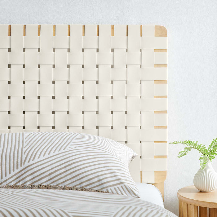 Modway Sparta Weave Vegan Leather Headboard Bedroom Furniture - Close-Up